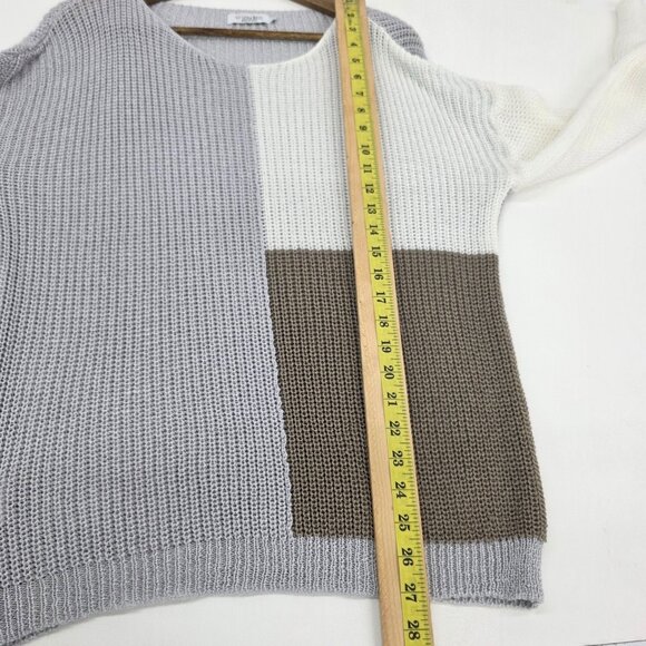 Luisa Ricci Italy Minimalist Colorblock Knit Pullover Sweater Gray Womens Size L - Picture 12 of 12